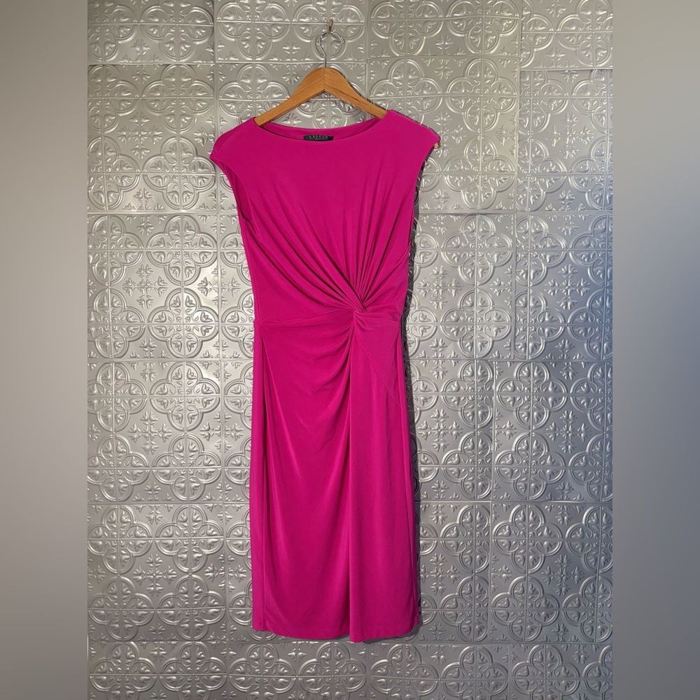 Lauren Ralph Lauren Sheath Dress Hot pink romantic fitted dress office business